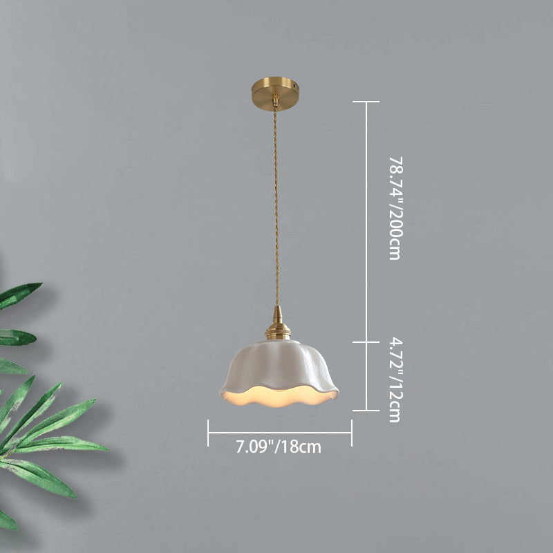 Scandinavian Pleated Half Circle Pendant Light — C / 110V-120V For US/CA