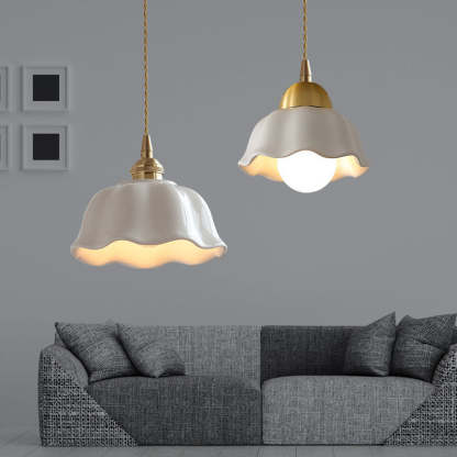 Scandinavian Pleated Half Circle Pendant Light