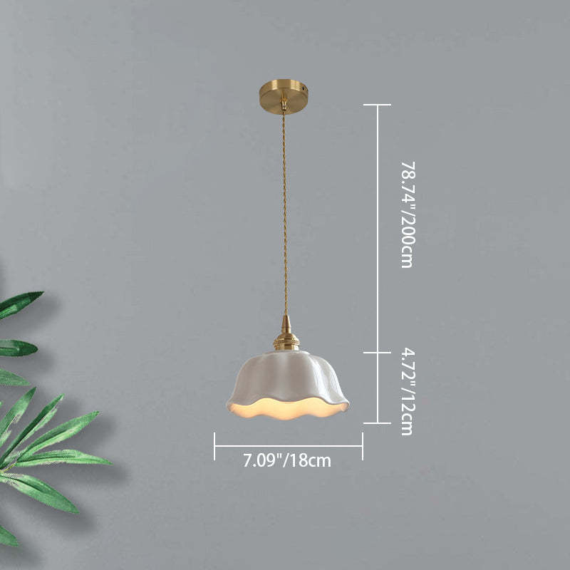 Scandinavian Pleated Half Circle Pendant Light — C / 110V-120V For US/CA