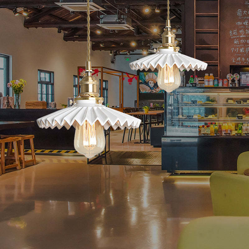 Scandinavian Pleated Half Circle Pendant Light — A / 110V-120V For US/CA