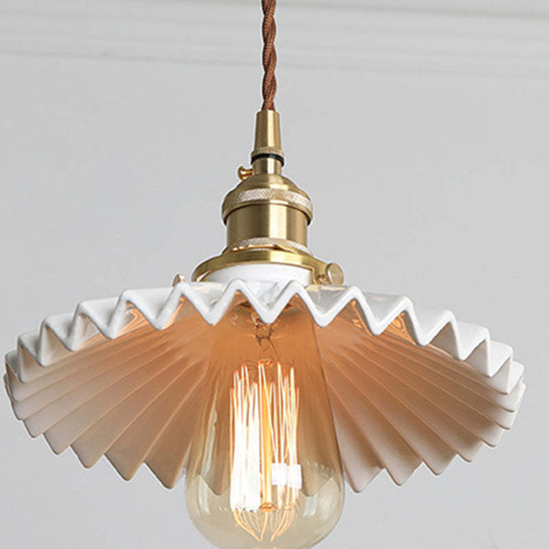 Scandinavian Pleated Half Circle Pendant Light