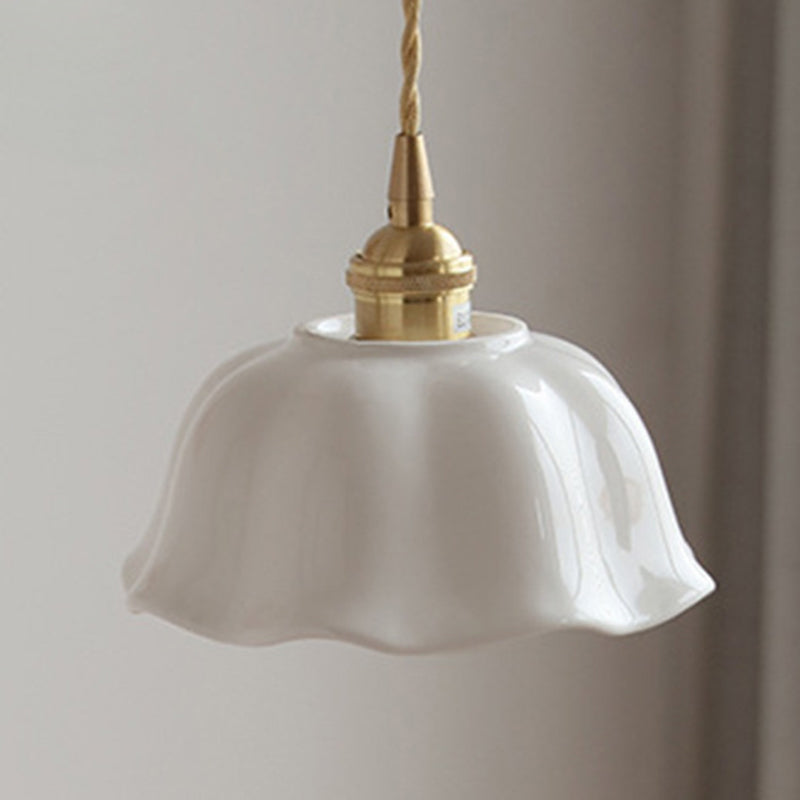 Scandinavian Pleated Half Circle Pendant Light