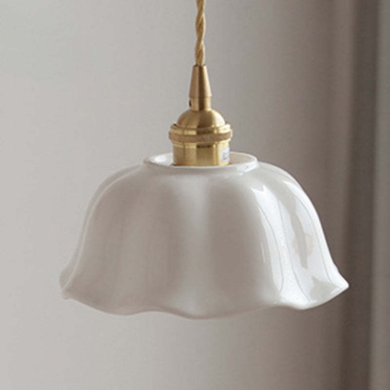 Scandinavian Pleated Half Circle Pendant Light