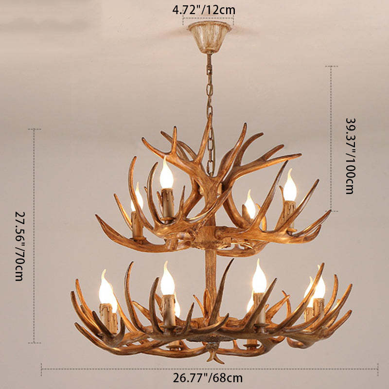 Art Deco Antler Iron Chandelier