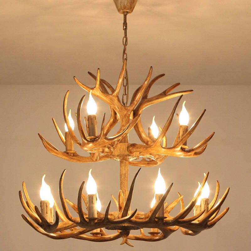 Art Deco Antler Iron Chandelier