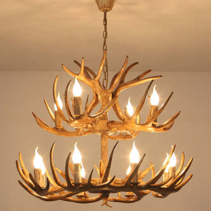 Art Deco Antler Iron Chandelier