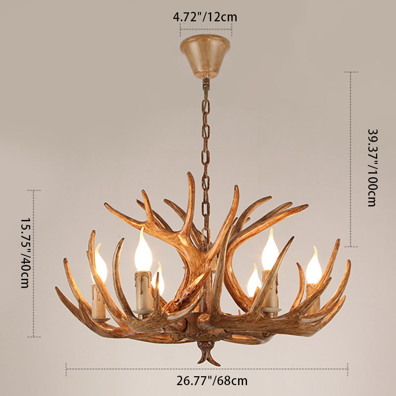 Art Deco Antler Iron Chandelier