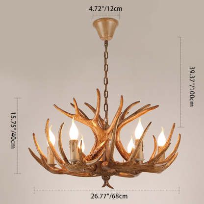 Art Deco Antler Iron Chandelier