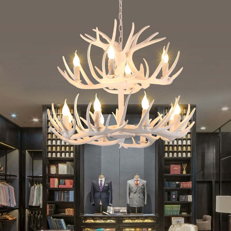 Art Deco Antler Iron Chandelier