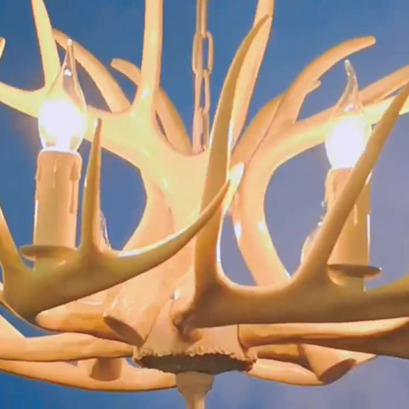 Art Deco Antler Iron Chandelier