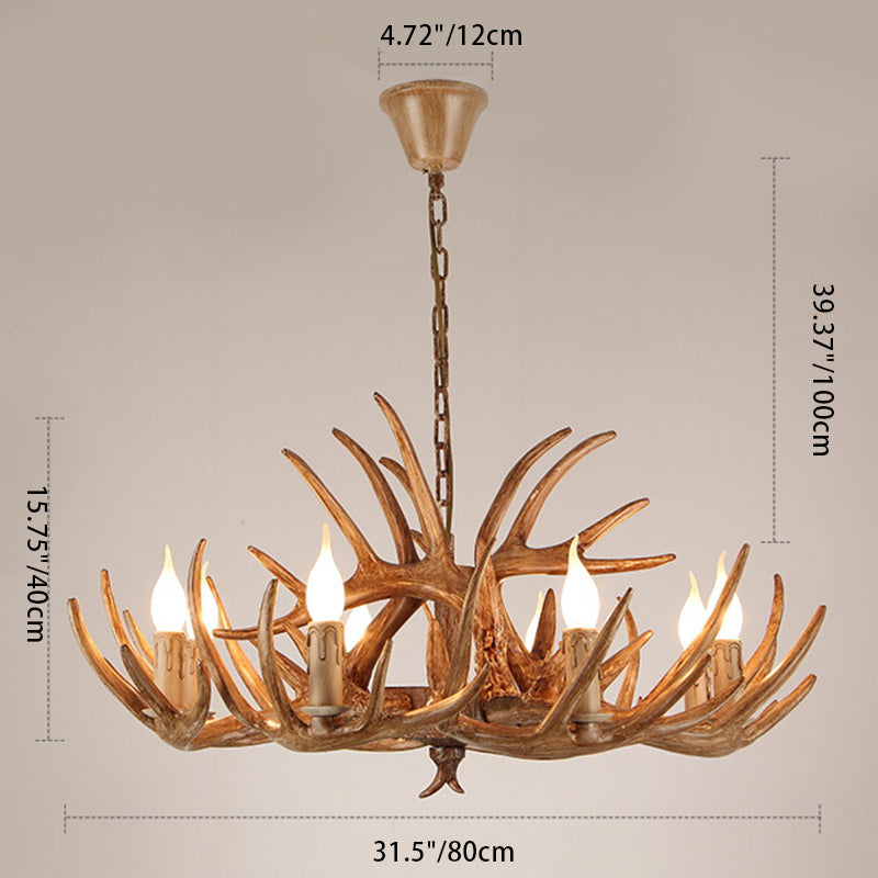 Art Deco Antler Iron Chandelier