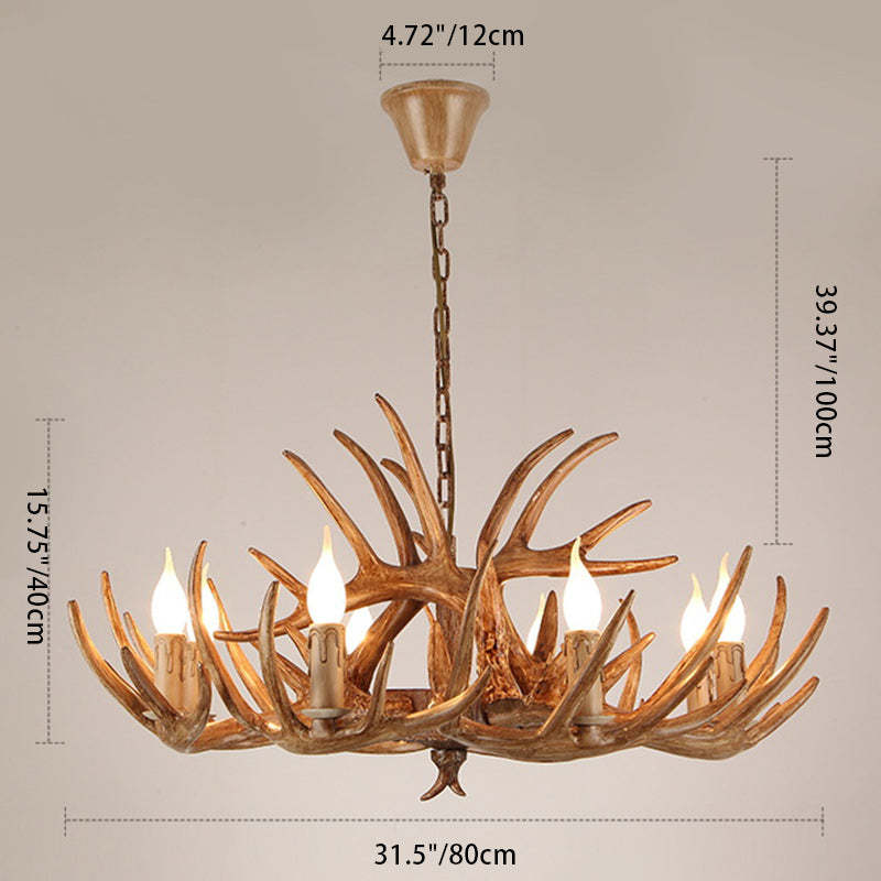 Art Deco Antler Iron Chandelier