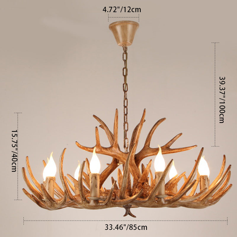 Art Deco Antler Iron Chandelier