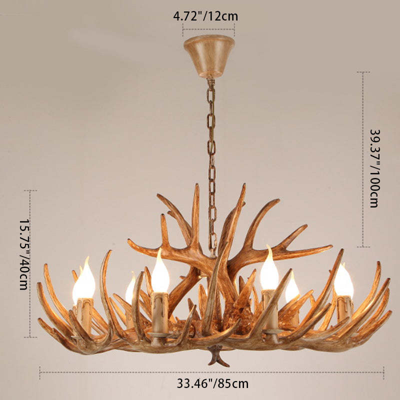 Art Deco Antler Iron Chandelier