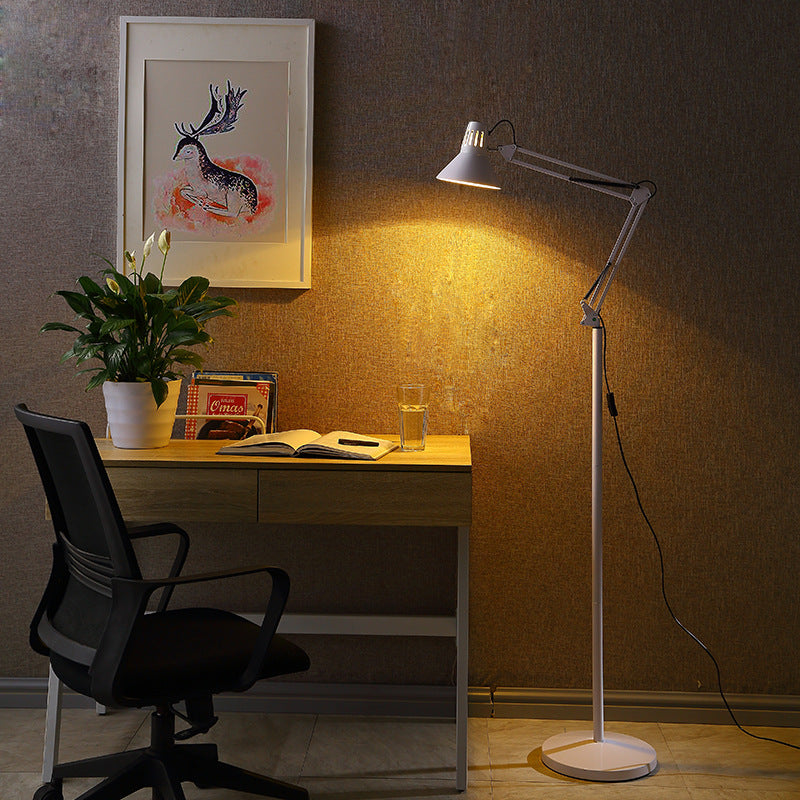 Scandinavian Retractable Swivel Iron Floor Lamp — Black / 220V-240V For UK/AU