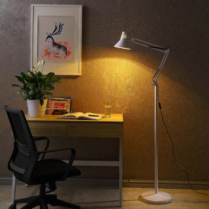 Scandinavian Retractable Swivel Iron Floor Lamp — Black / 220V-240V For UK/AU