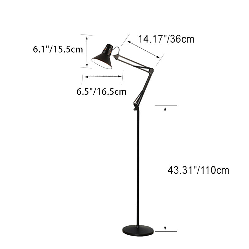 Scandinavian Retractable Swivel Iron Floor Lamp — White / 220V-240V For UK/AU