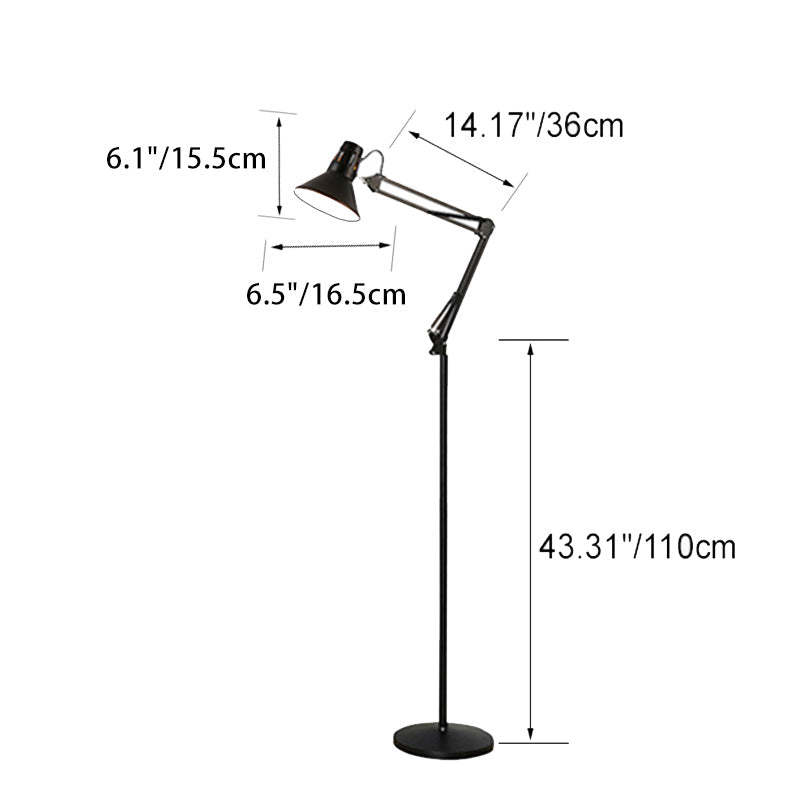 Scandinavian Retractable Swivel Iron Floor Lamp — White / 220V-240V For UK/AU