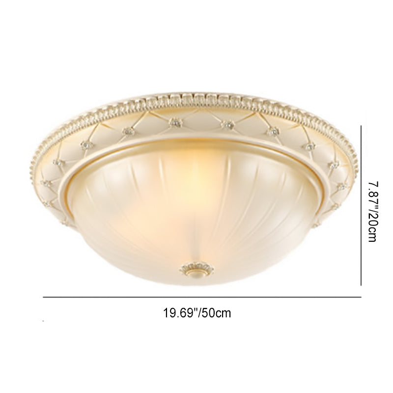 French Round Dome Resin Glass 2/3-Light Flush Mount