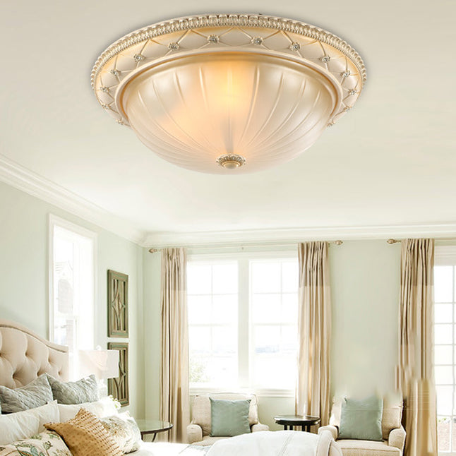 French Round Dome Resin Glass 2/3-Light Flush Mount