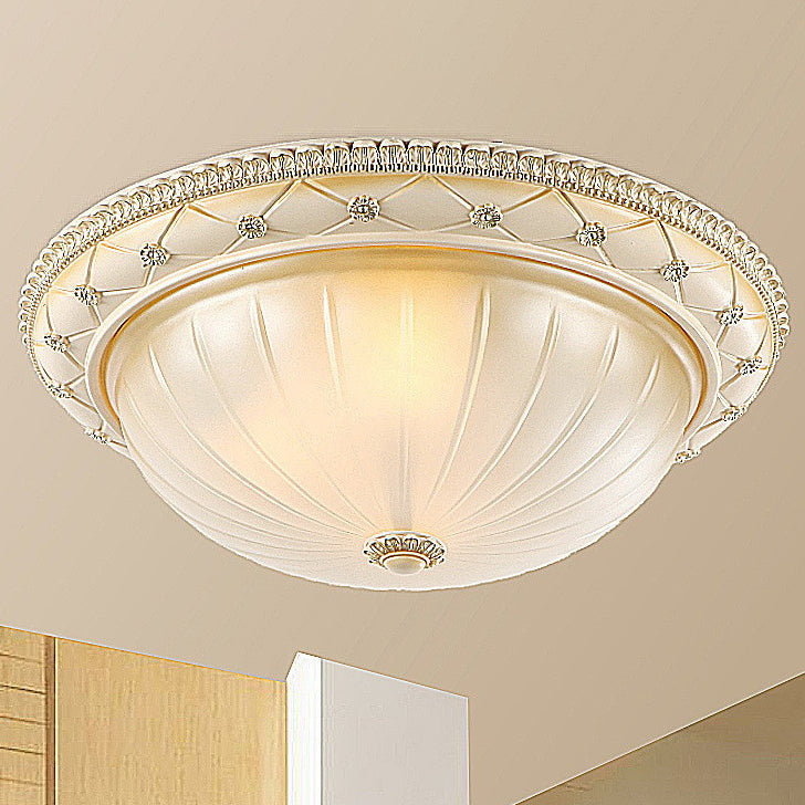 French Round Dome Resin Glass 2/3-Light Flush Mount