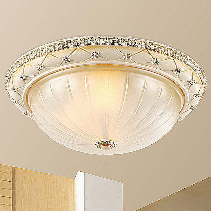 French Round Dome Resin Glass 2/3-Light Flush Mount