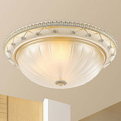 French Round Dome Resin Glass 2/3-Light Flush Mount