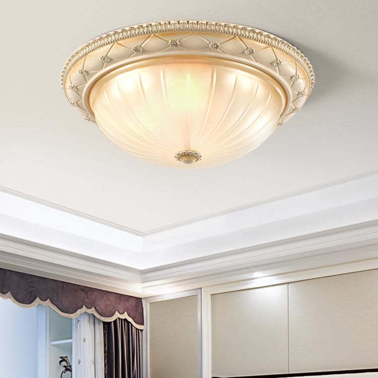 French Round Dome Resin Glass 2/3-Light Flush Mount