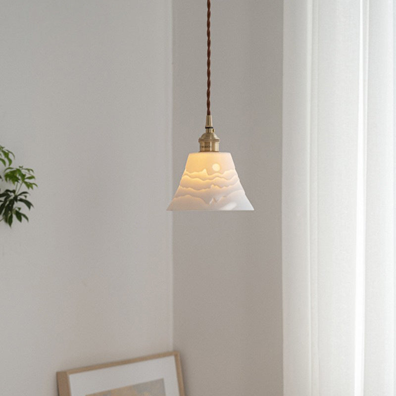 Scandinavian Copper Ceramic Cone Pendant Light