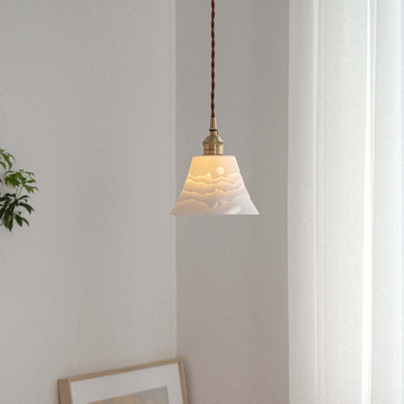 Scandinavian Copper Ceramic Cone Pendant Light