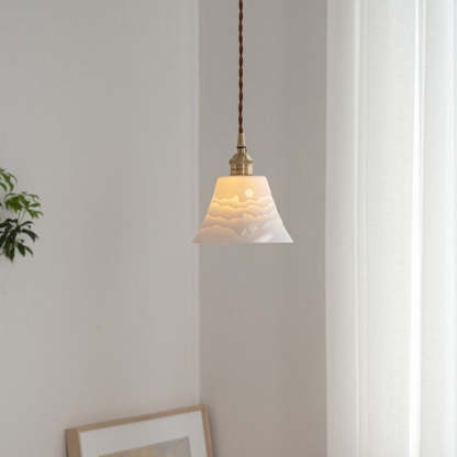 Scandinavian Copper Ceramic Cone Pendant Light