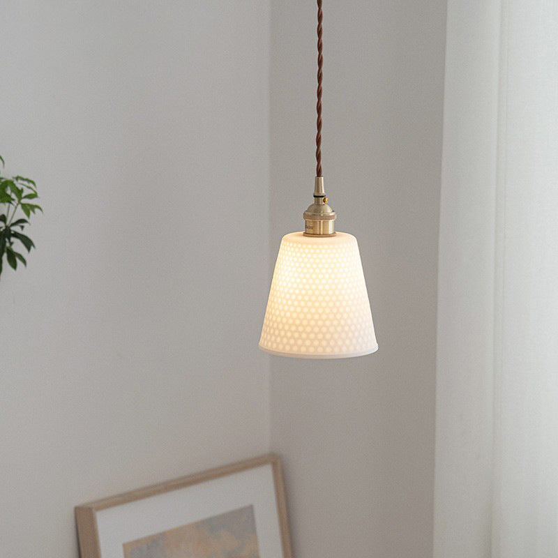Scandinavian Copper Ceramic Cone Pendant Light