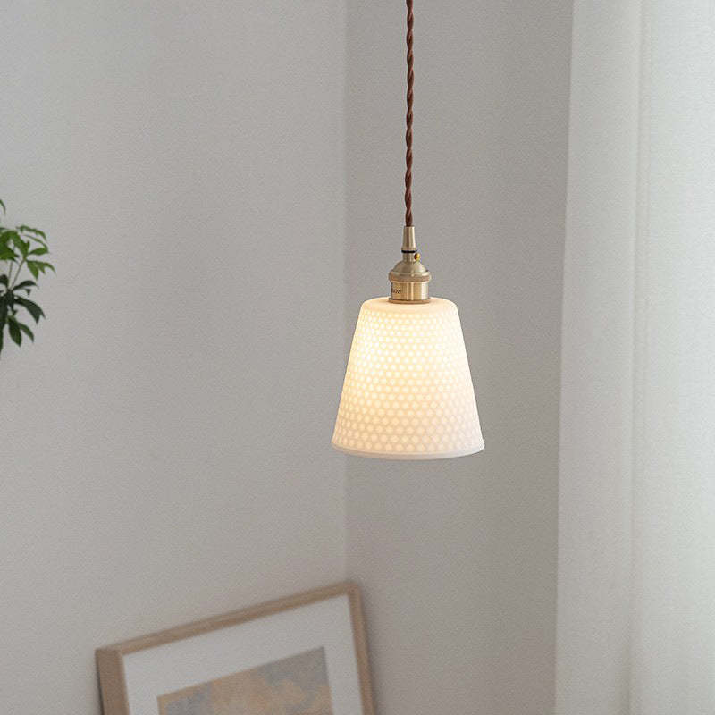 Scandinavian Copper Ceramic Cone Pendant Light