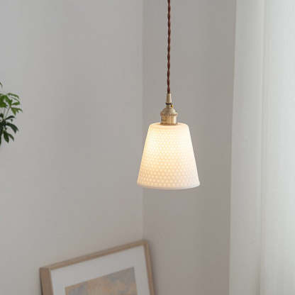 Scandinavian Copper Ceramic Cone Pendant Light