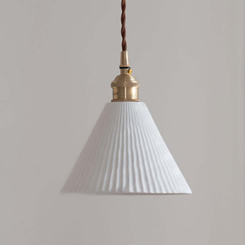 Scandinavian Copper Ceramic Cone Pendant Light