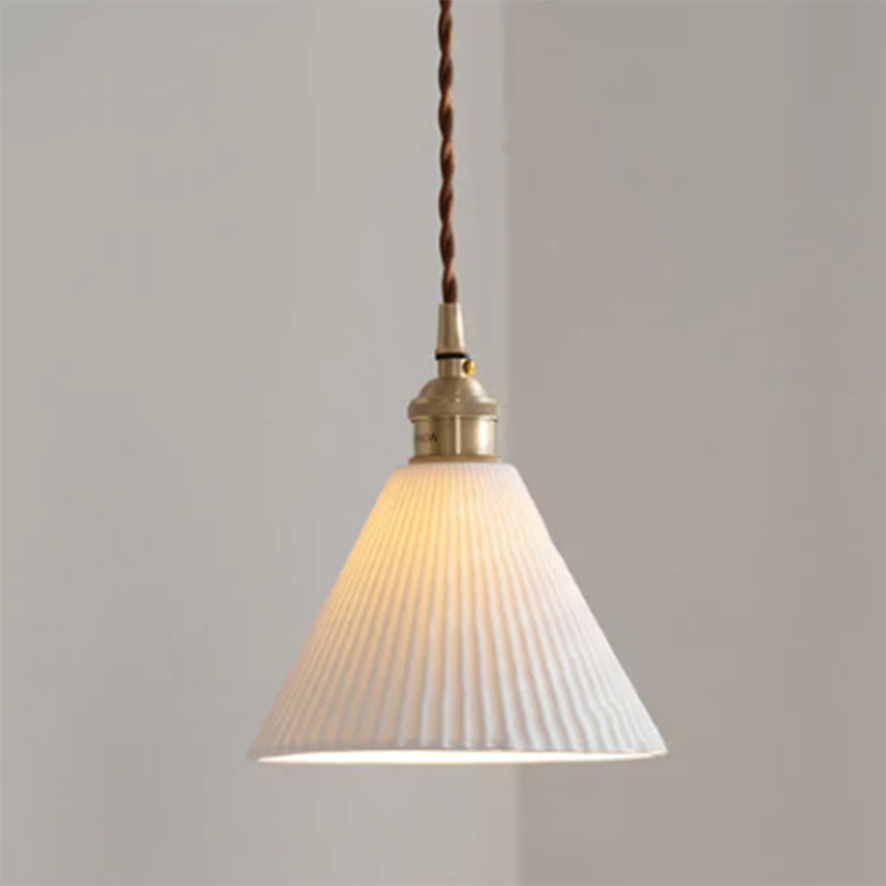 Scandinavian Copper Ceramic Cone Pendant Light