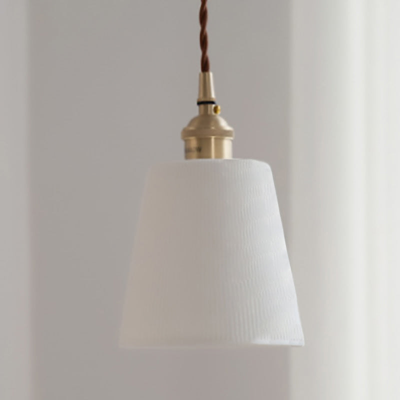 Scandinavian Copper Ceramic Cone Pendant Light