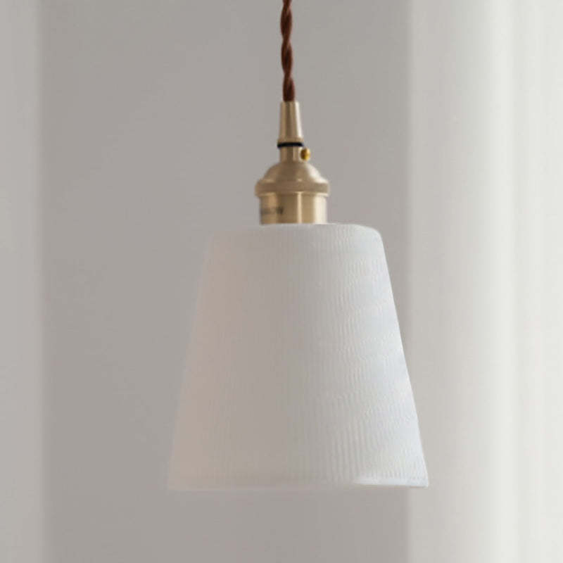Scandinavian Copper Ceramic Cone Pendant Light