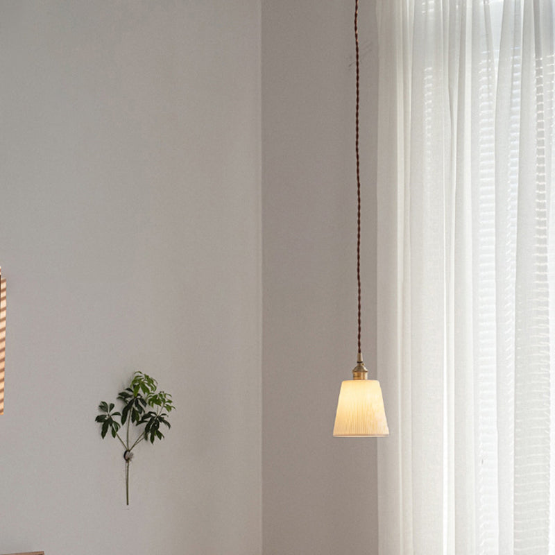 Scandinavian Copper Ceramic Cone Pendant Light