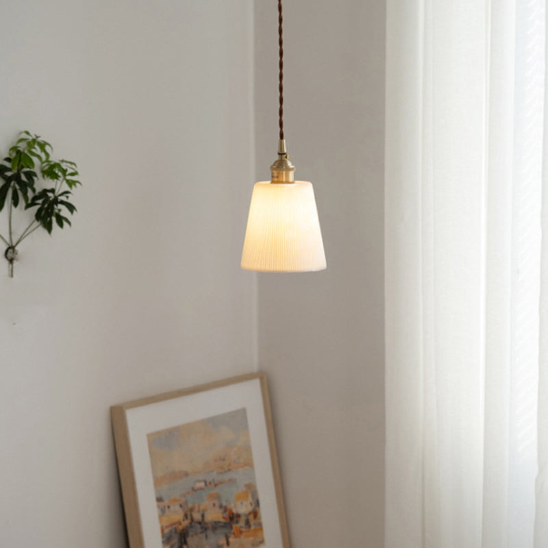 Scandinavian Copper Ceramic Cone Pendant Light