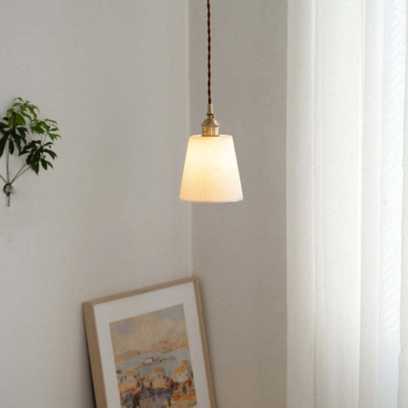 Scandinavian Copper Ceramic Cone Pendant Light