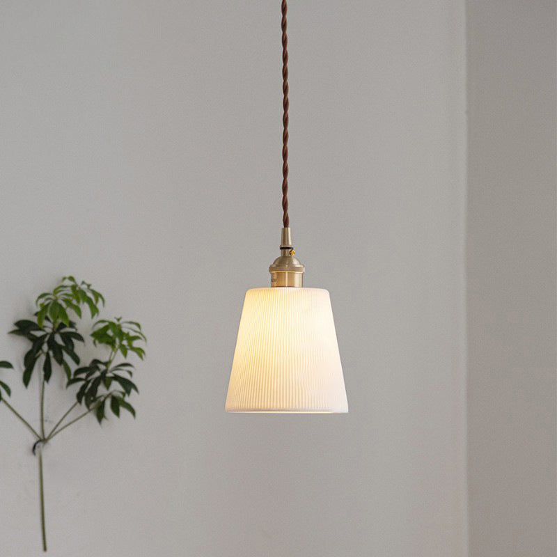 Scandinavian Copper Ceramic Cone Pendant Light