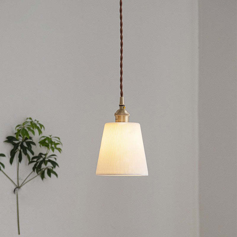 Scandinavian Copper Ceramic Cone Pendant Light