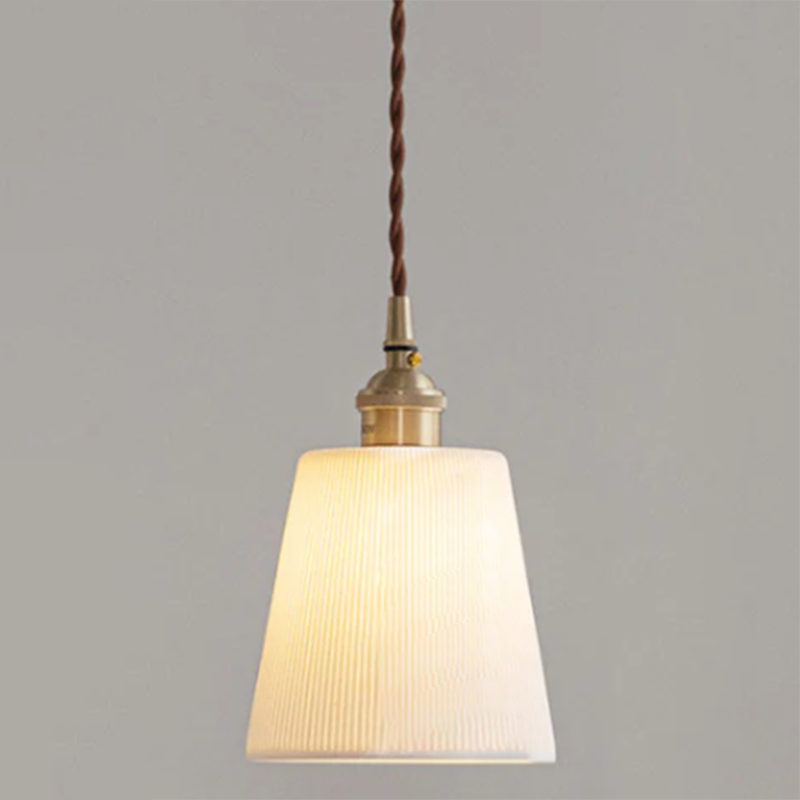 Scandinavian Copper Ceramic Cone Pendant Light