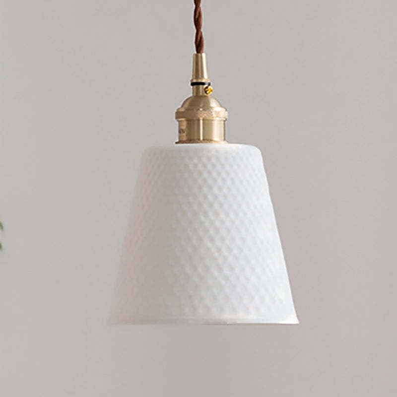 Scandinavian Copper Ceramic Cone Pendant Light