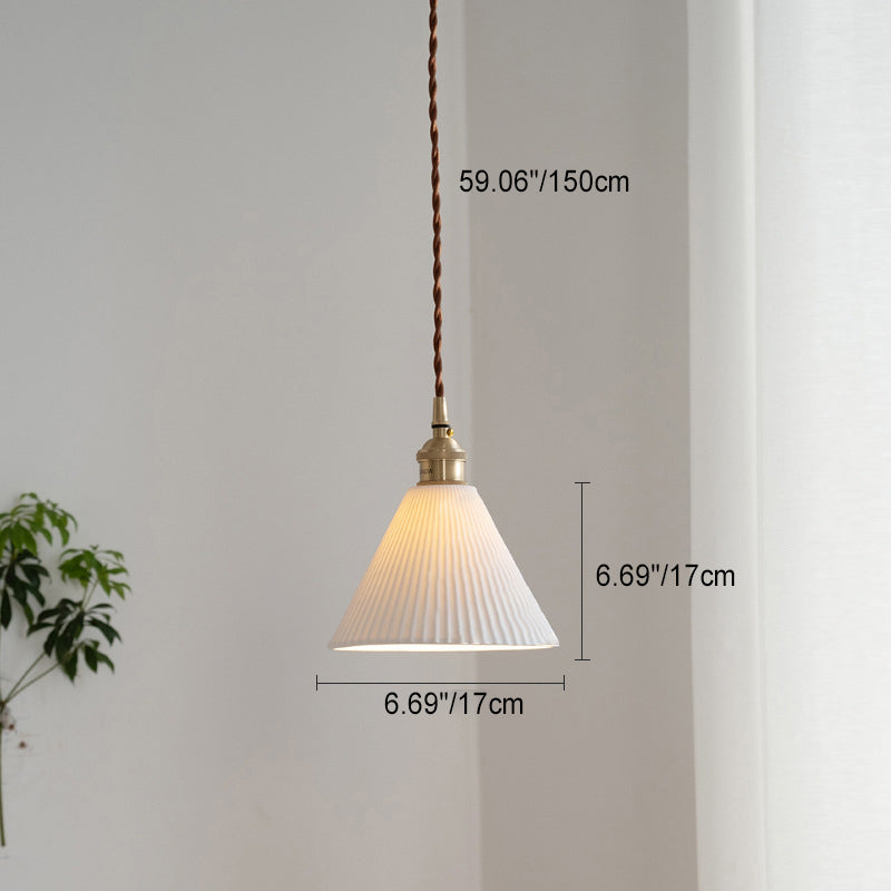 Scandinavian Copper Ceramic Cone Pendant Light