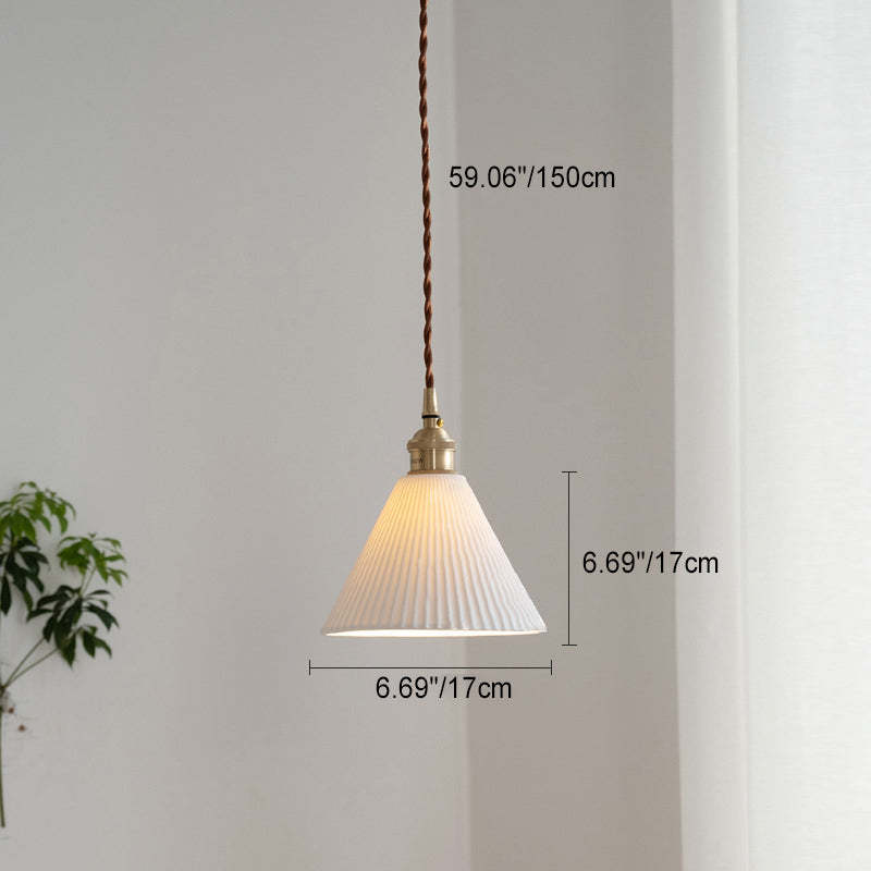 Scandinavian Copper Ceramic Cone Pendant Light