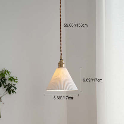 Scandinavian Copper Ceramic Cone Pendant Light