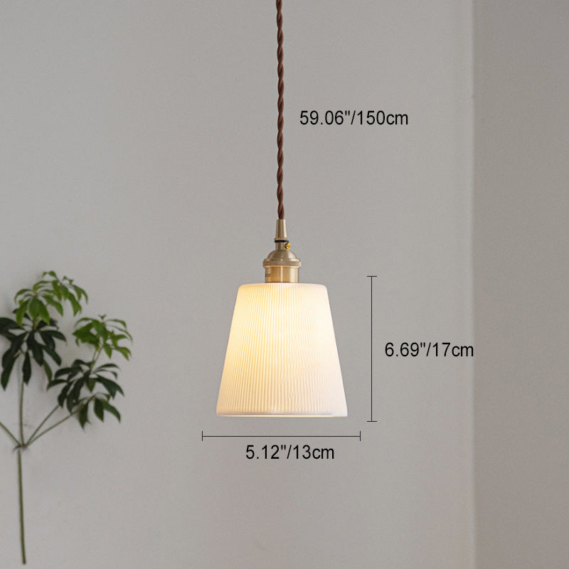 Scandinavian Copper Ceramic Cone Pendant Light