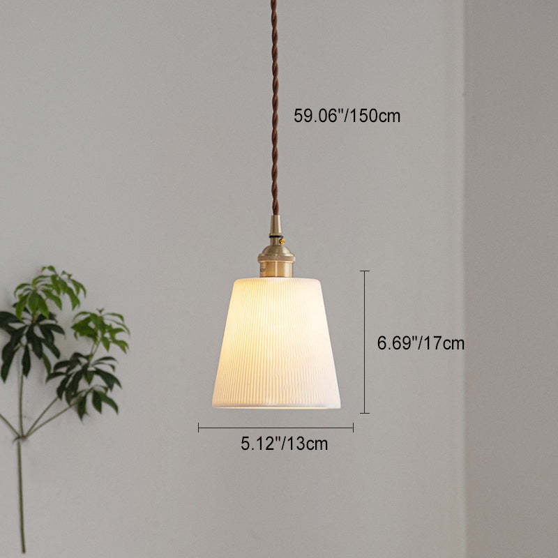 Scandinavian Copper Ceramic Cone Pendant Light